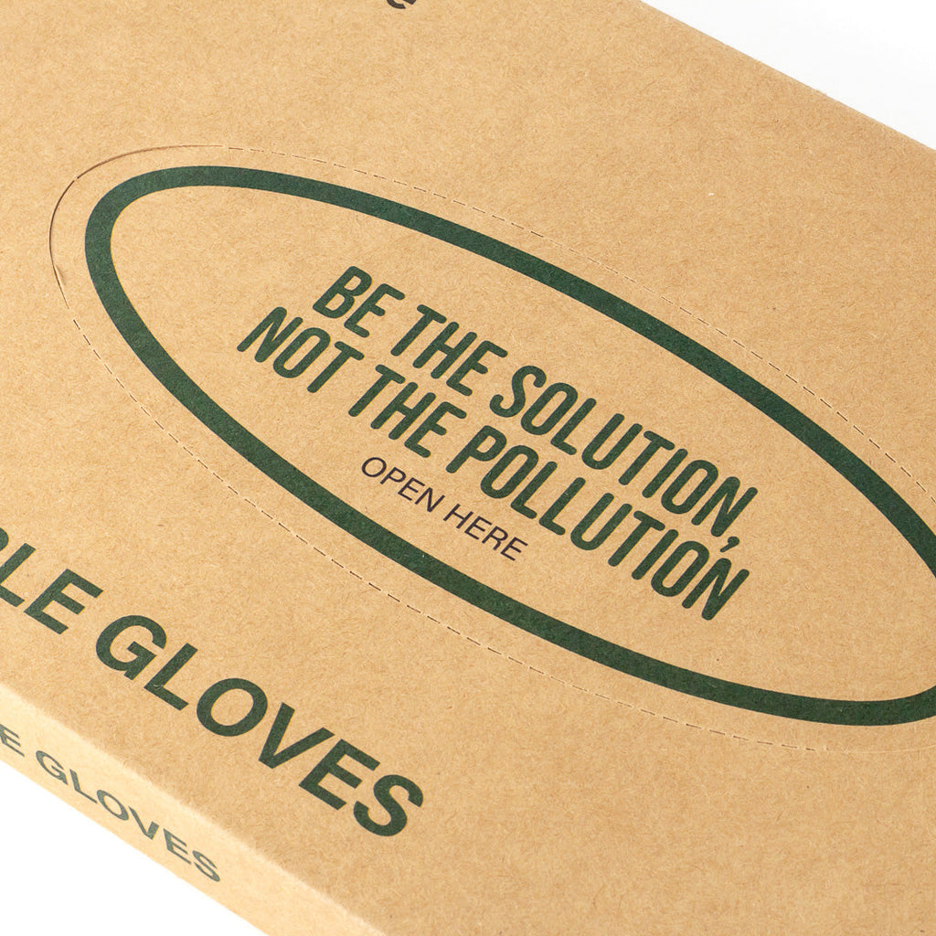 Eco Serve Clear Plastic Medium Compostable Gloves - Powder-Free - 11" x 9" - 100 count box